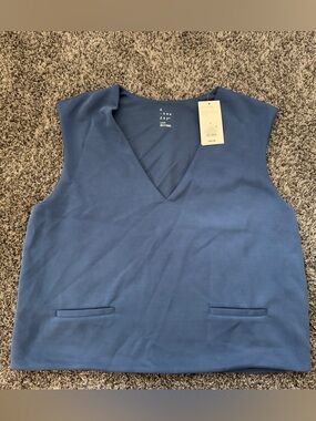A New Day Blue V-Neck Sleeveless Top